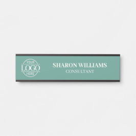 Placa De Porta Interchangeable Teal Green Custom Business Logo