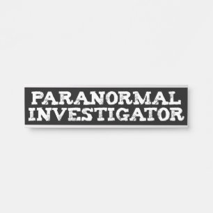 Placa De Porta Investigador Paranormal Caça Fantasma