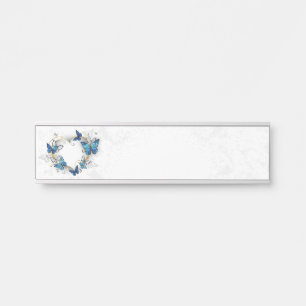 Placa De Porta Jewelry Heart with Butterflies Morpho