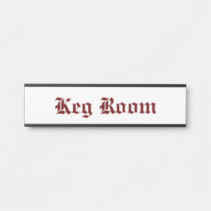 Placa De Porta Keg Room Red