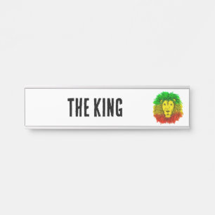 Placa De Porta Leão de rasto vermelho-amarelo, desenho da Jamaica