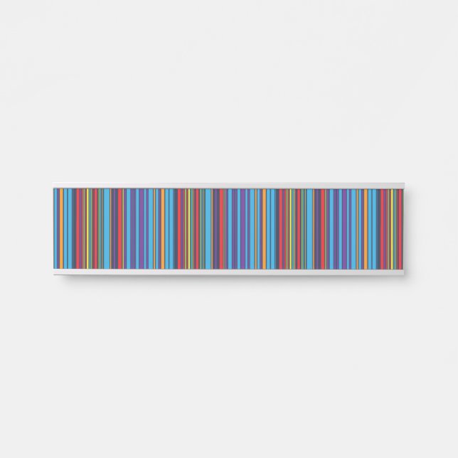 Placa De Porta Listras de violeta azul-brancas (Frente)