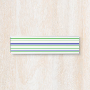 Placa De Porta Listras verde azul roxo padrão personalizado moder