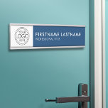 Placa De Porta Logotipo Branco do Marinho Profissional, Moderno,<br><div class="desc">Um design com modelo para carregar seu logotipo ou uma foto. Se precisar fazer ajustes,  clique na área personalizar para fazer quaisquer alterações.</div>