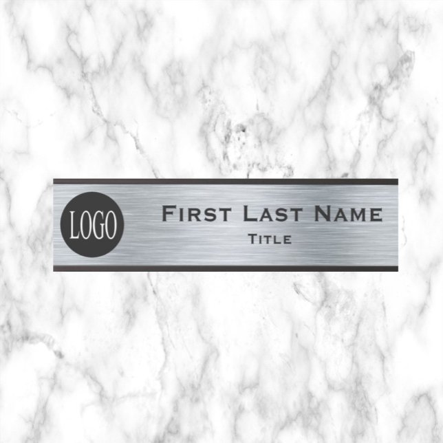 Placa De Porta Logotipo da sua empresa Office Doing Sign Silver L (Criador carregado)