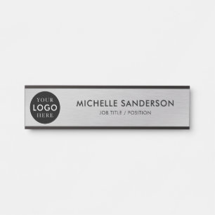 Placa De Porta Logotipo de Negócios da Empresa Personalizado Prat