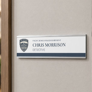 Placa De Porta Logotipo de Oficial de Polícia