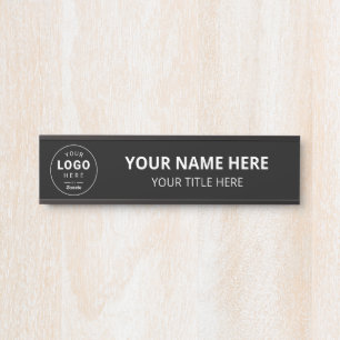 Placa De Porta Logotipo Empresarial Personalizado