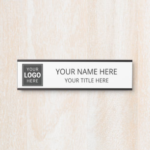 Placa De Porta Logotipo Empresarial Personalizado