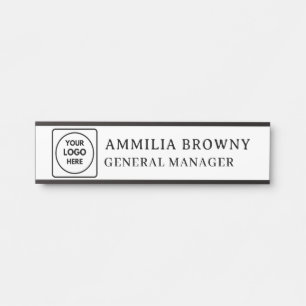 Placa De Porta Logotipo moderno   Marca de Funcionarios Personali