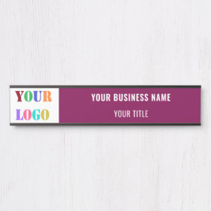 Placa De Porta Logotipo Personalizado da Empresa Nome Empresa