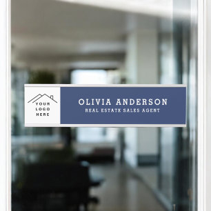 Placa De Porta Logotipo personalizado Marinho executivo azul prof