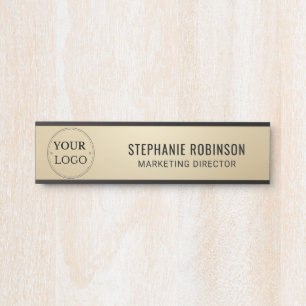 Placa De Porta Logotipo personalizado Profissional Dourado comerc