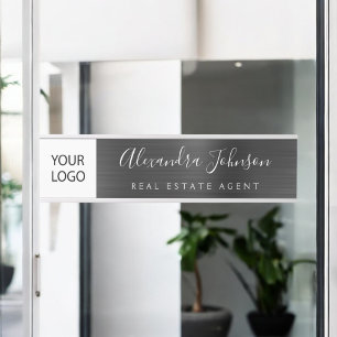 Placa De Porta Logotipo personalizado profissional preto