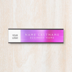 Placa De Porta Logotipo personalizado profissional roxo, cor-de-r