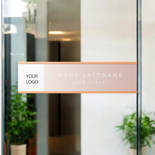 Placa De Porta Logotipo personalizado Rosa executivo profissional