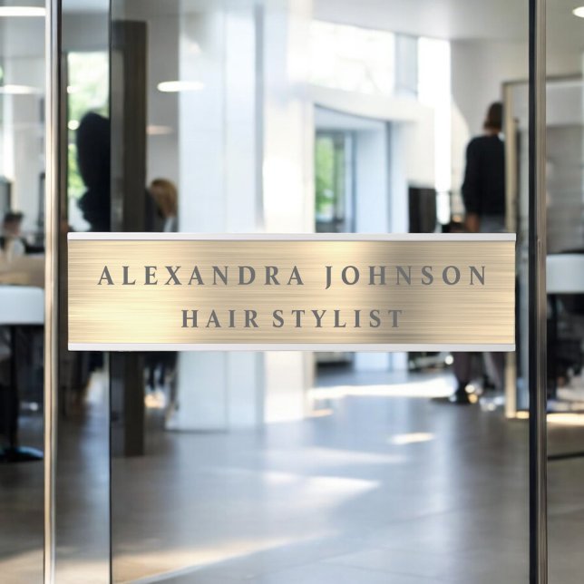 Placa De Porta Luxury Gold Foil Moderna Negócios (Criador carregado)