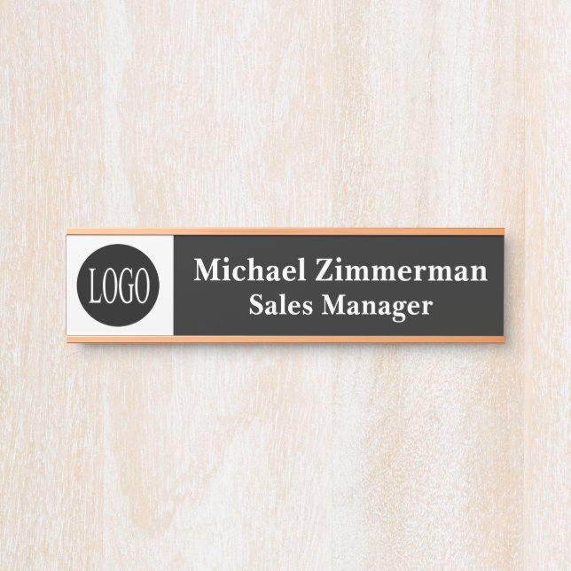 Placa De Porta Luxury Logo Office Door Sign (Frente)