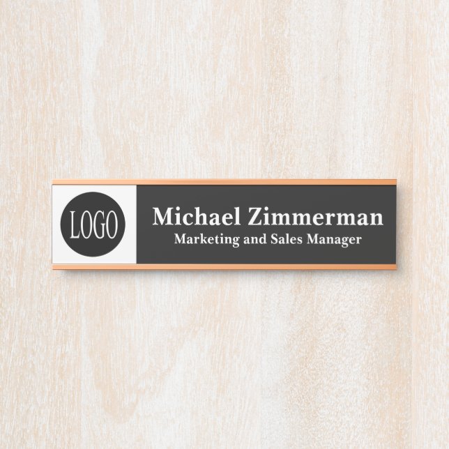 Placa De Porta Luxury Logo Office Door Sign (Frente)