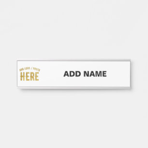 PLACA DE PORTA MARCA VERIFICADA BRANCA PERSONALIZÁVEL MODERNA