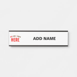 PLACA DE PORTA MARCA VERIFICADA BRANCA PERSONALIZÁVEL MODERNA