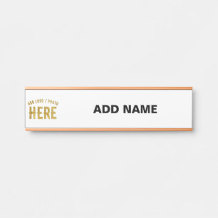 PLACA DE PORTA MARCA VERIFICADA BRANCA PERSONALIZÁVEL MODERNA