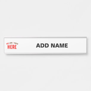 PLACA DE PORTA MARCA VERIFICADA BRANCA PERSONALIZÁVEL MODERNA