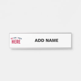 PLACA DE PORTA MARCA VERIFICADA BRANCA PERSONALIZÁVEL MODERNA