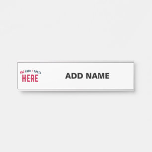 PLACA DE PORTA MARCA VERIFICADA BRANCA PERSONALIZÁVEL MODERNA