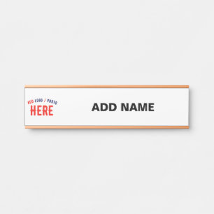 PLACA DE PORTA MARCA VERIFICADA BRANCA PERSONALIZÁVEL MODERNA