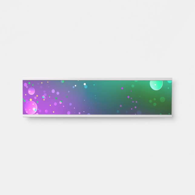Placa De Porta Mardi Gras Festivo Purple Background (Frente)