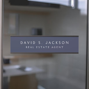 Placa De Porta Marinho Azul, Branco Moderno, classe profissional