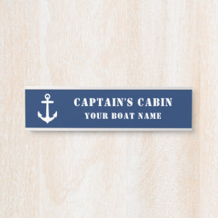 Placa De Porta Marinho de Cabina e Nome do Barco do Capitão de