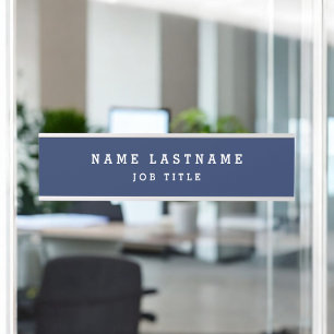 Placa De Porta Marinho Elegante Profissional - Mesa Azul
