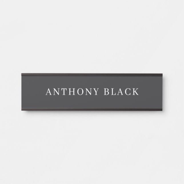 Placa De Porta Matte Black Minimalist Plain Elegant Classical (Frente)
