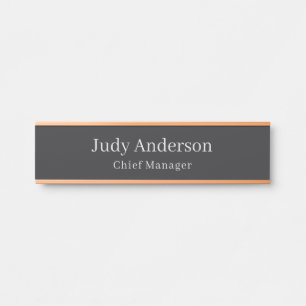 Placa De Porta Matte Black Professional Plain Moderno Elegante