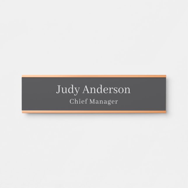 Placa De Porta Matte Black Professional Plain Moderno Elegante (Frente)