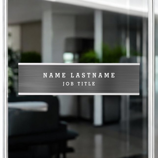Placa De Porta Mesa Branca Preta Elegante Profissional (Criador carregado)