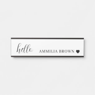 Placa De Porta Minimalista Branco   Coração Moderno Design Limpo