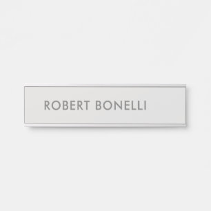 Placa De Porta Minimalista de Cinza Platinum Moderno Único