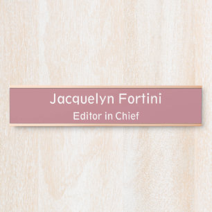 Placa De Porta Mínimo Moderno Elegante de Cor Dourada rosa