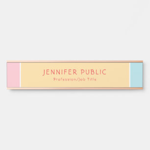Placa De Porta Modelo azul amarelo cor-de-rosa moderno de
