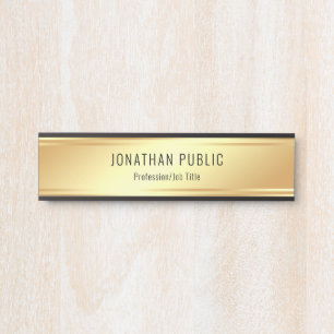 Placa De Porta Modelo de Glamor Dourado Elegante Personalizado