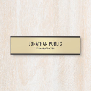 Placa De Porta Modelo de Glamor Moderno, Dourado, Elegante