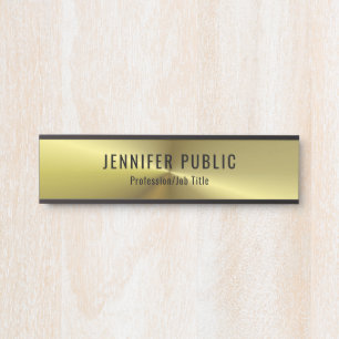 Placa De Porta Modelo de Tendência de Glamor de Olhar Dourado Me