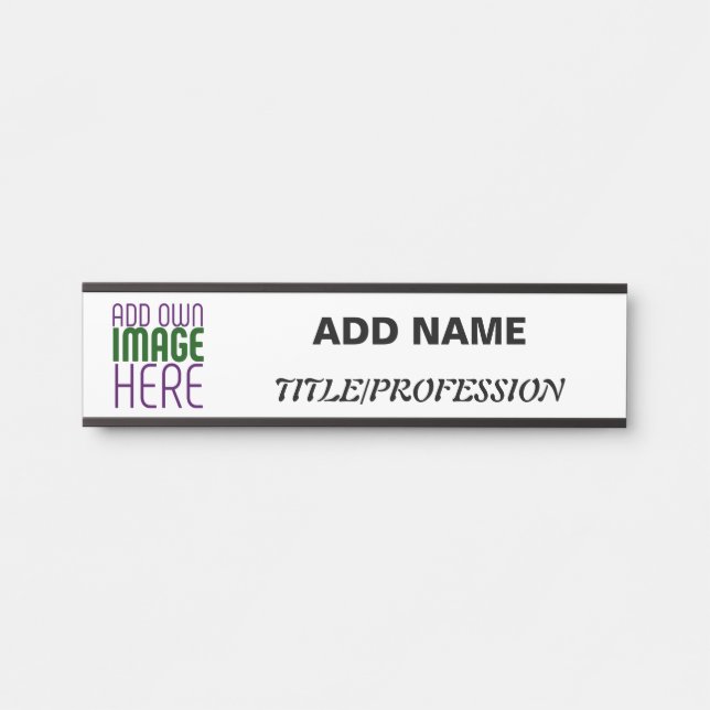 PLACA DE PORTA MODELO DE TEXTO DE IMAGEM BRANCA SIMPLES EDITÁVEL  (Frente)