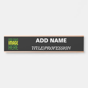 PLACA DE PORTA MODELO DE TEXTO DE IMAGEM NEGRA SIMPLES EDITÁVEL M