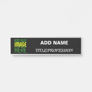 PLACA DE PORTA MODELO DE TEXTO DE IMAGEM PRETA SIMPLES EDITÁVEL M