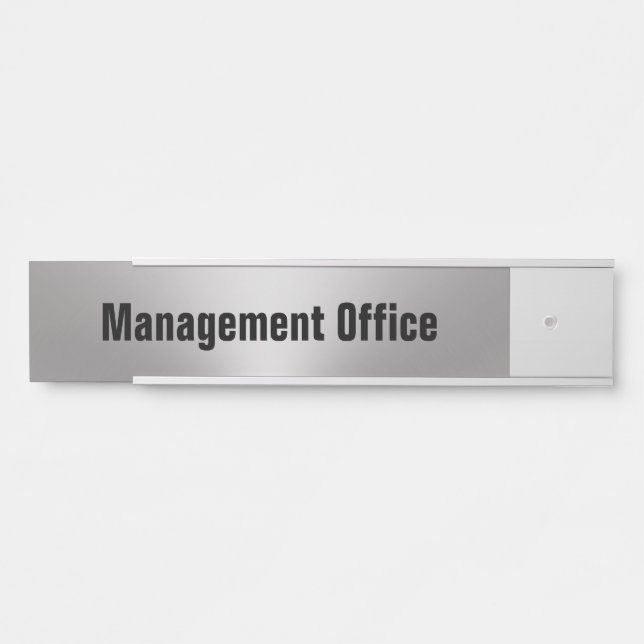 Placa De Porta Modelo do Office Silver e Black (Frente)