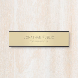 Placa De Porta Modelo Dourado preto Elegante profissional